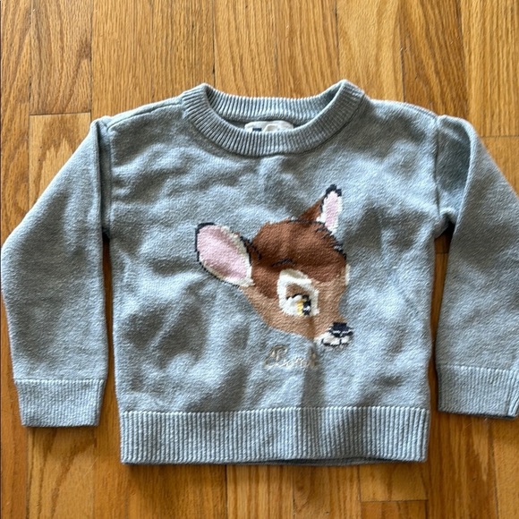 Gap Disney sz 3 Gray Sweater with Deer Bambi Design good condition - Picture 1 of 5